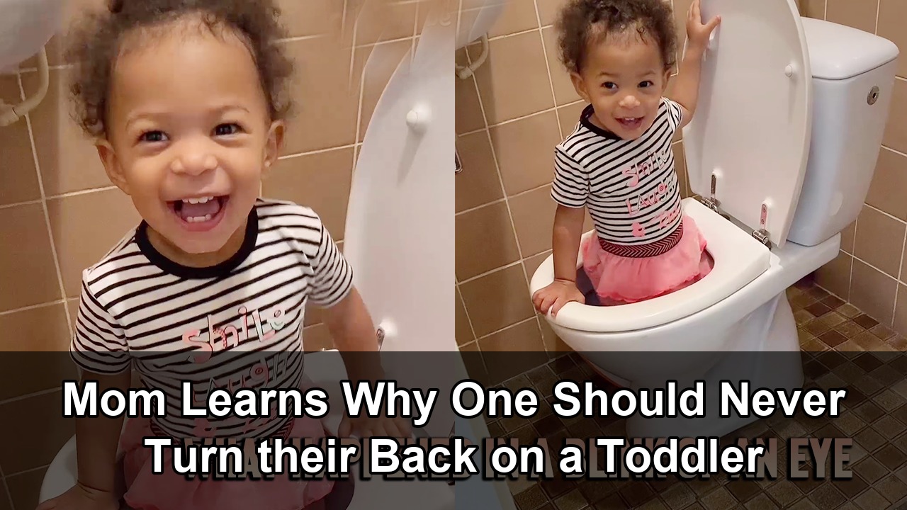 Parent finds toddler happily swimming after brief distraction
